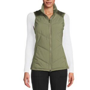 Like New Avia Olive Leaves Quilted Vest Size XL